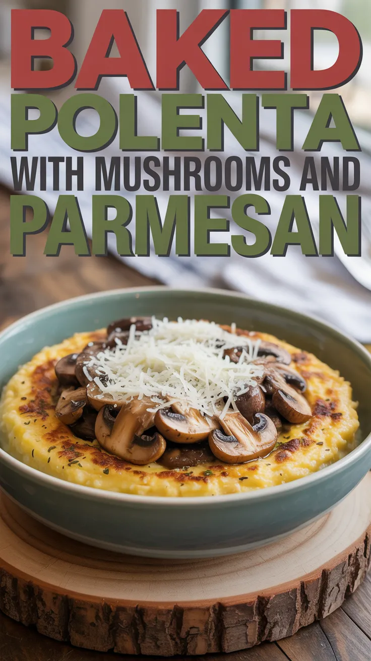 Baked Polenta with Mushrooms and Parmesan