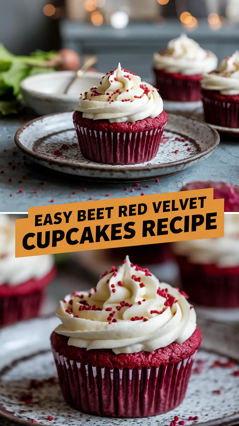 Beet Red Velvet Cupcakes