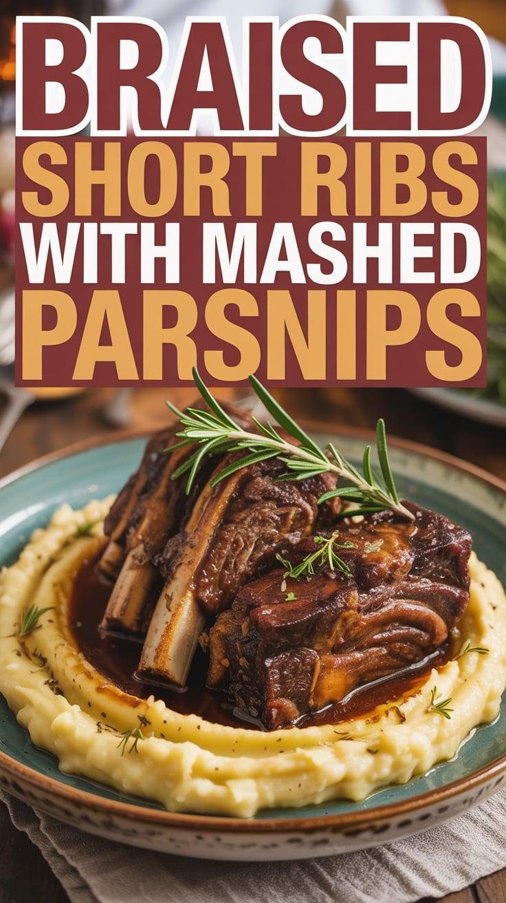 Braised Short Ribs with Mashed Parsnips