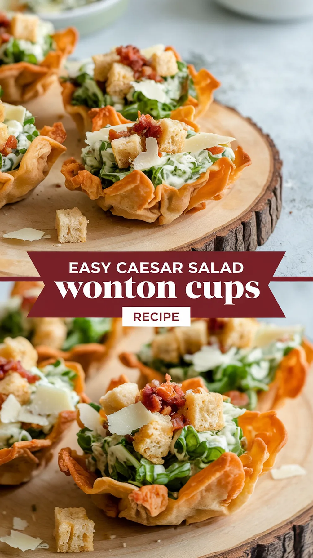 Caesar Salad Wonton Cups