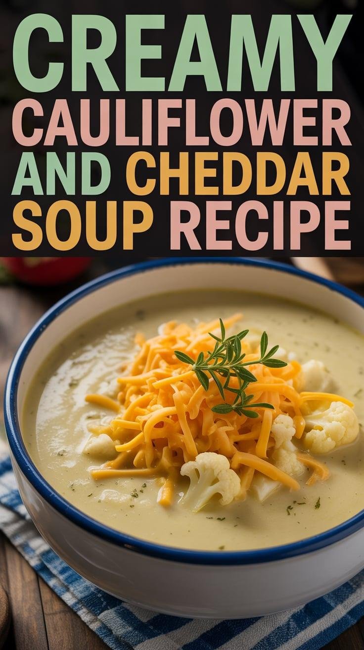 Creamy Cauliflower and Cheddar Soup