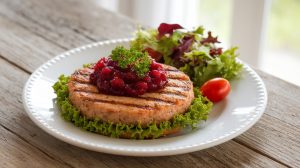 Grilled Turkey Patties with Cranberry Sauce