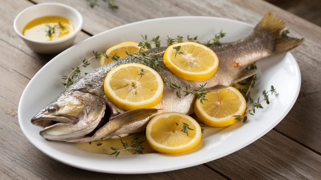 Oven-Roasted Trout with Lemon Thyme Sauce