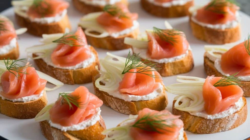 Smoked Salmon Crostini with Fennel