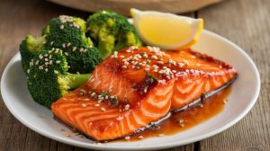 Teriyaki Salmon with Sesame Broccoli