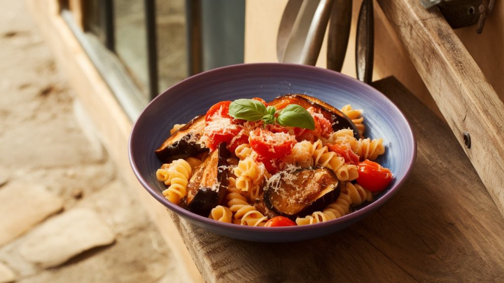 Vegan Roasted Eggplant and Tomato Pasta Recipe