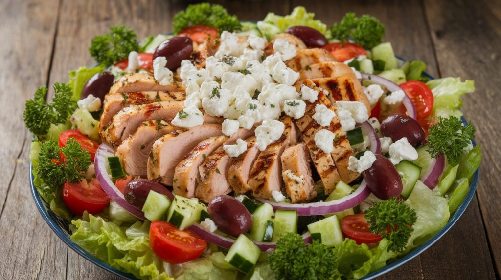 Greek Chicken Salad with Feta and Olives