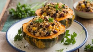 Roasted Acorn Squash with Quinoa Stuffing