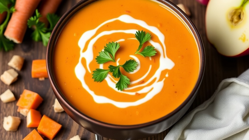 Sweet and Savory Carrot and Apple Soup