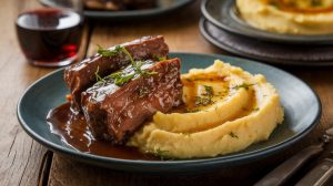 Braised Short Ribs with Mashed Parsnips