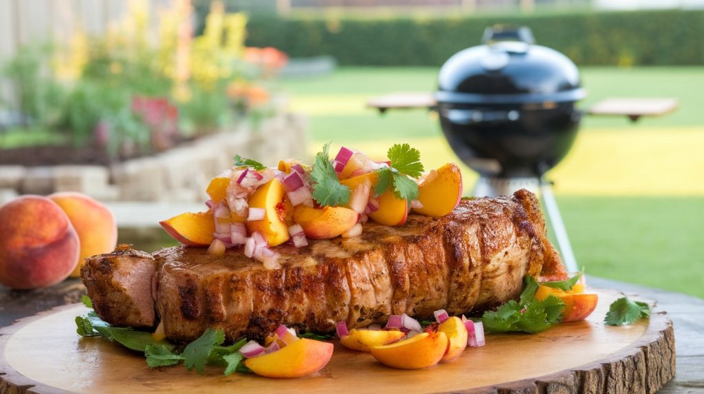 Grilled Pork Loin with Peach Salsa