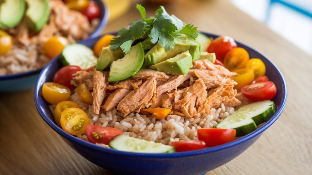 Shredded Chicken and Avocado Bowls