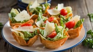 Caesar Salad Wonton Cups