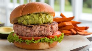 Grilled Turkey Burgers with Guacamole