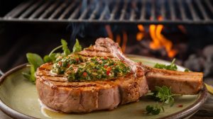 Grilled Pork Chops with Chimichurri Sauce