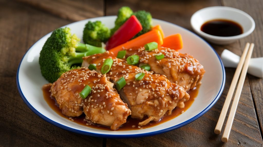 Sesame Ginger Chicken with Steamed Vegetables