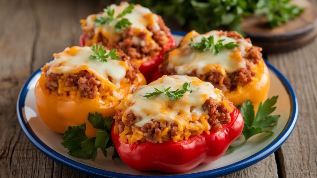 Stuffed Bell Peppers with Ground Turkey and Rice