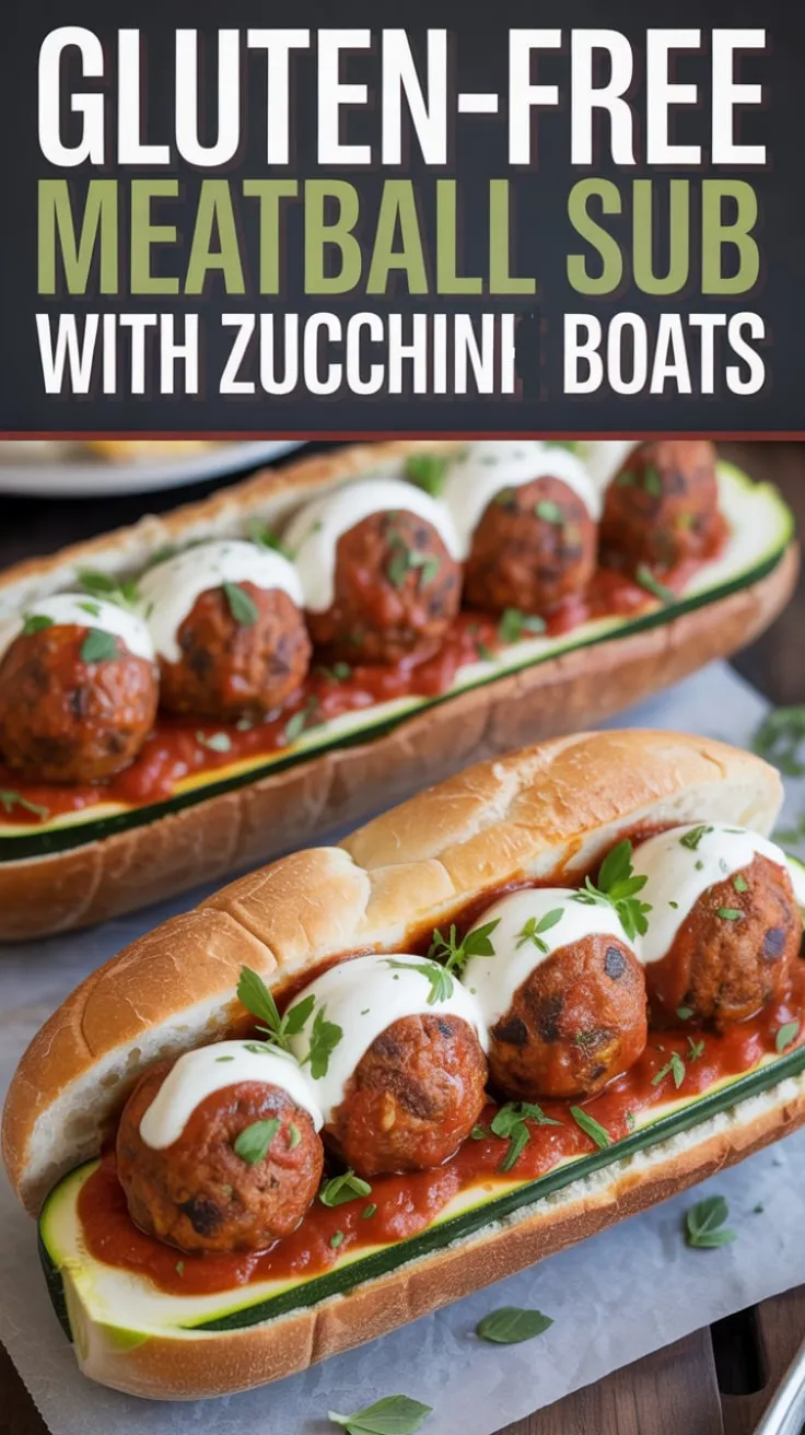 Gluten-Free Meatball Sub with Zucchini Boats