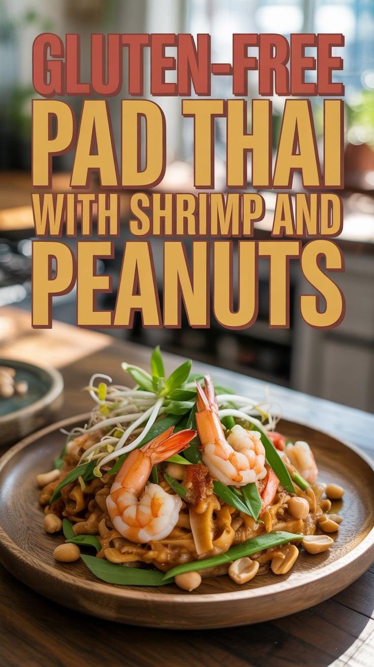 Gluten-Free Pad Thai with Shrimp and Peanuts