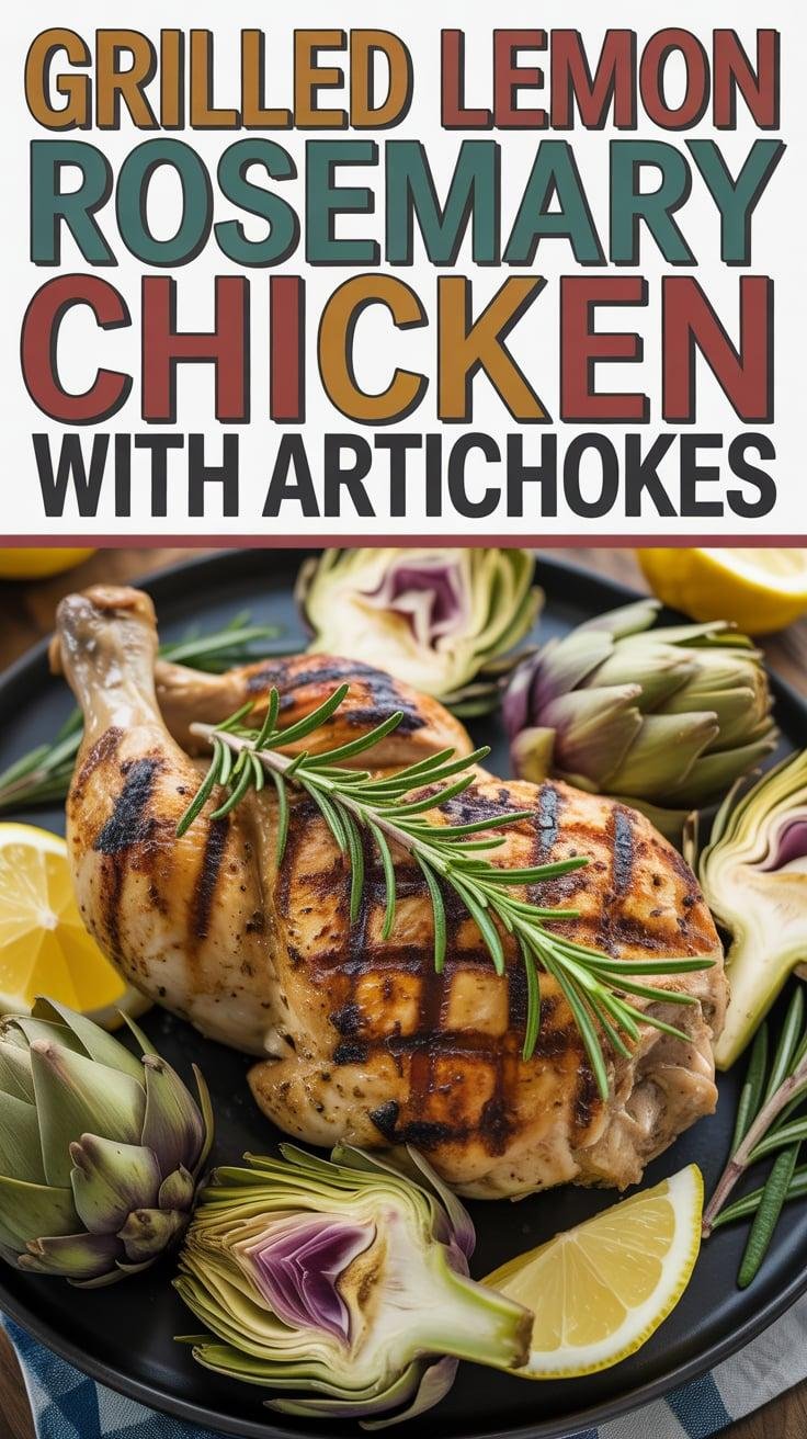 Grilled Lemon Rosemary Chicken with Artichokes