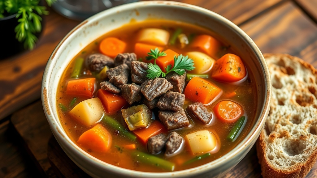 Slow Cooker Beef and Vegetable Soup