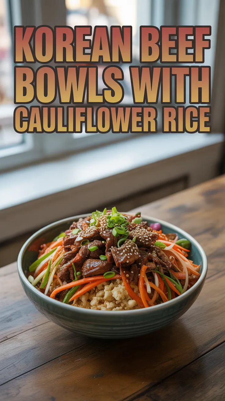 Korean Beef Bowls with Cauliflower Rice