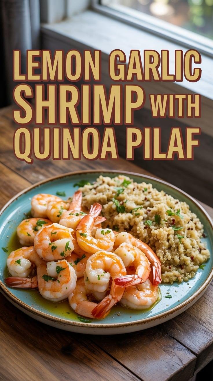 Lemon Garlic Shrimp with Quinoa Pilaf