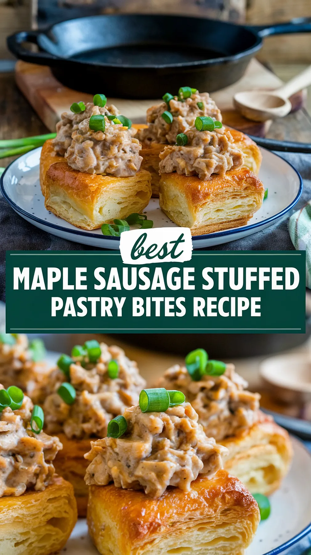 Maple Sausage Stuffed Pastry Bites