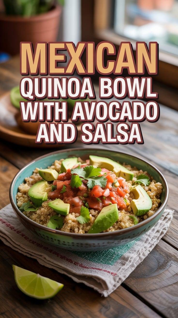 Mexican Quinoa Bowl with Avocado and Salsa