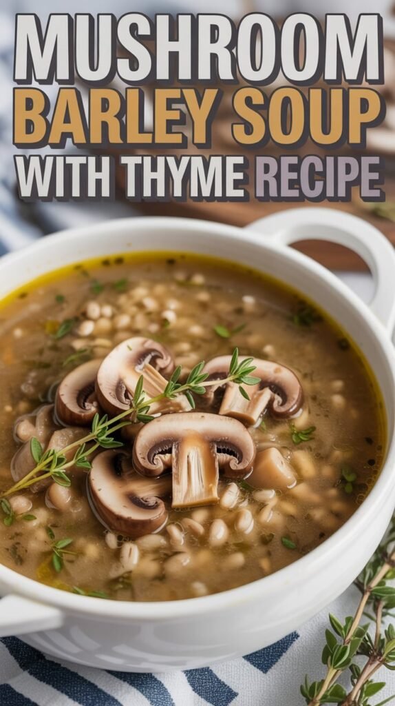 Mushroom Barley Soup with Thyme
