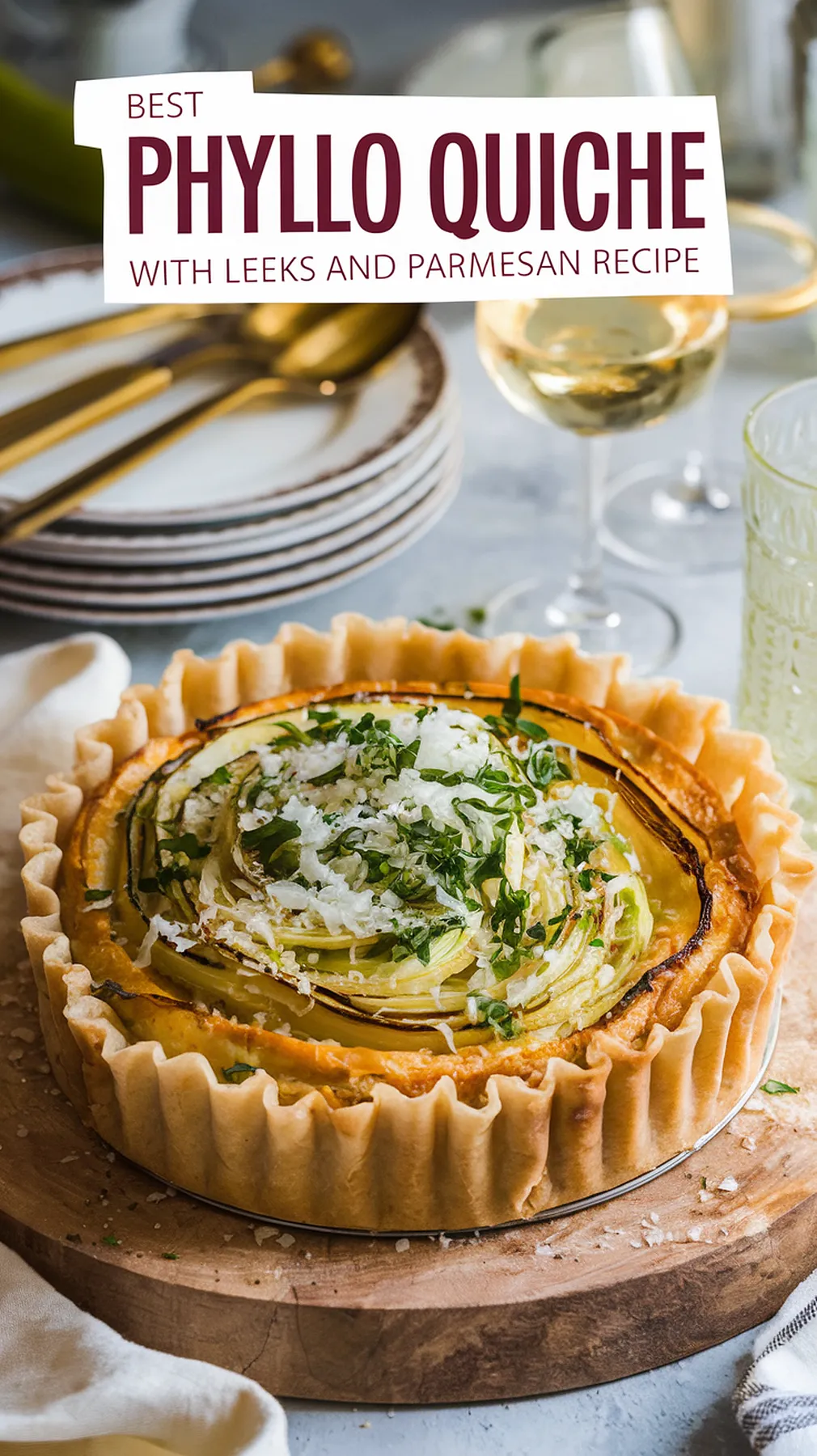 Phyllo Quiche with Leeks and Parmesan