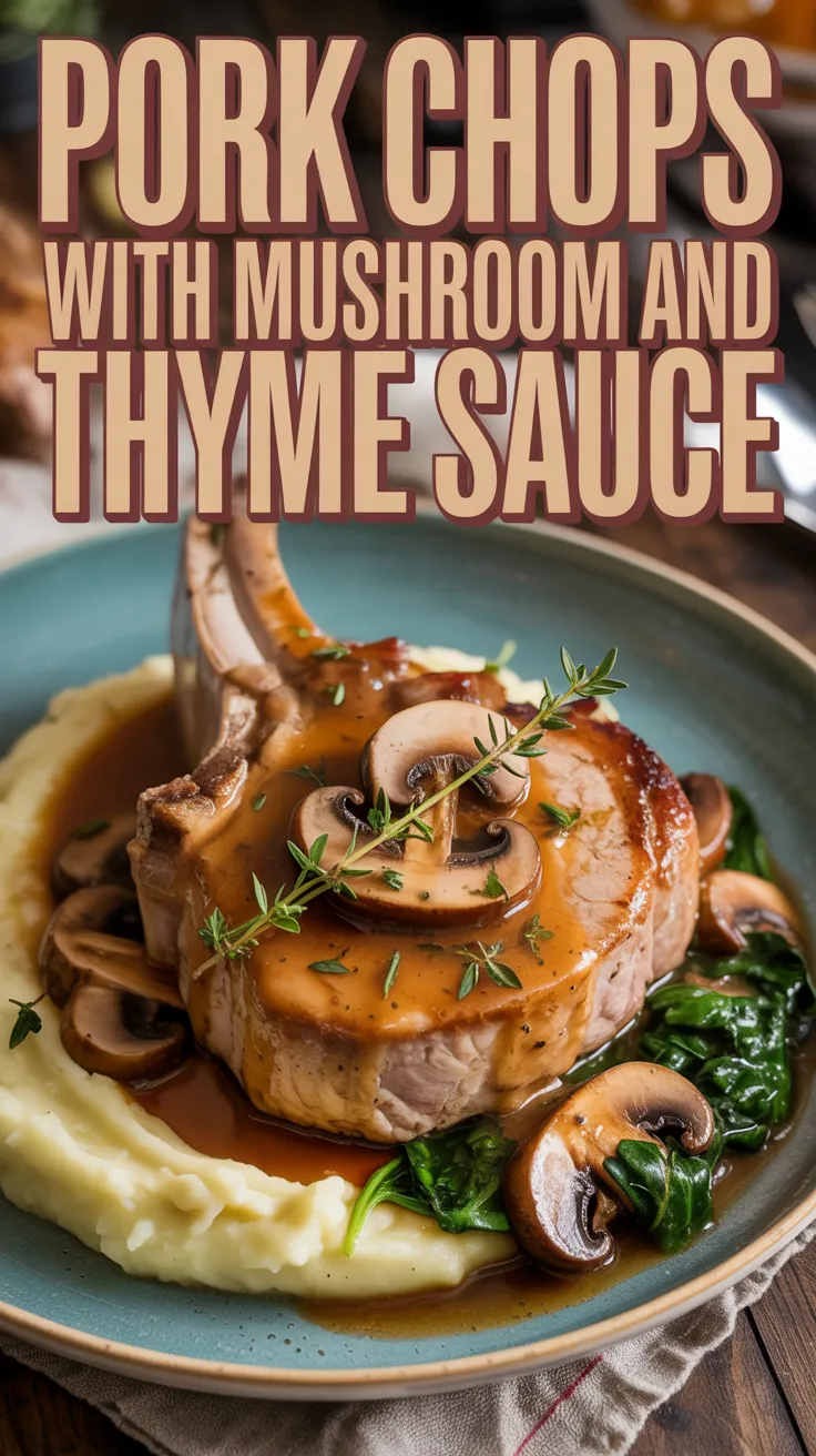 Pork Chops with Mushroom and Thyme Sauce