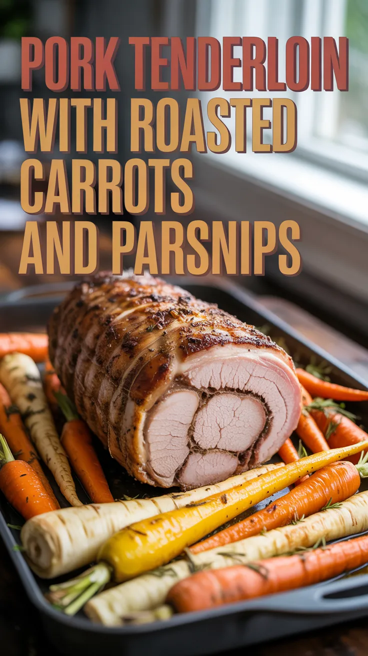Pork Tenderloin with Roasted Carrots and Parsnips