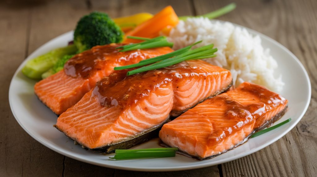 Broiled Salmon with Honey Sriracha Glaze