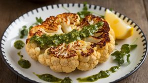 Roasted Cauliflower Steak with Chimichurri Sauce