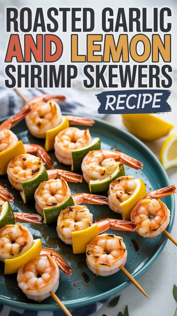Roasted Garlic and Lemon Shrimp Skewers