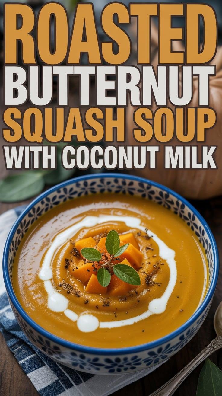 Roasted Butternut Squash Soup with Coconut Milk