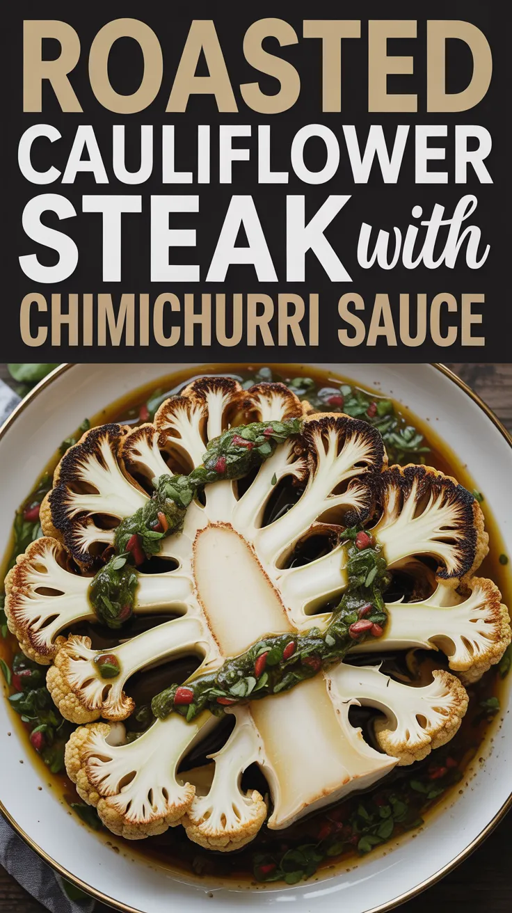 Roasted Cauliflower Steak with Chimichurri Sauce