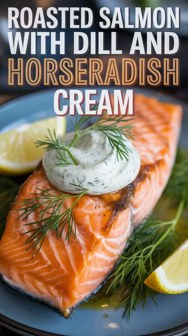 Roasted Salmon with Dill and Horseradish Cream