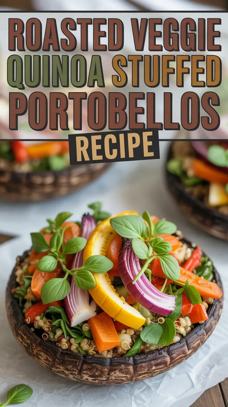 Roasted Veggie and Quinoa Stuffed Portobellos
