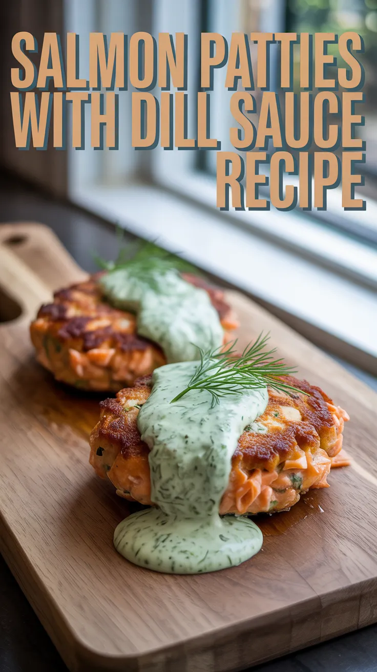 Salmon Patties with Dill Sauce