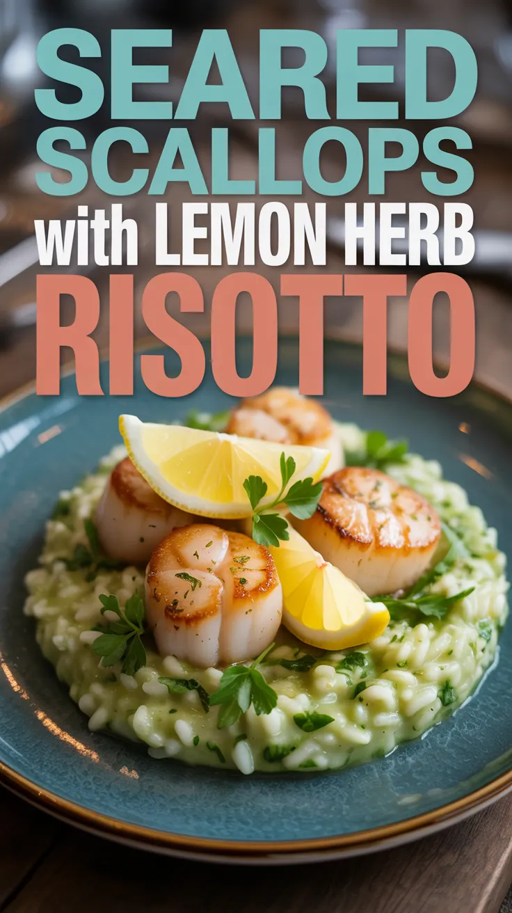 Seared Scallops with Lemon Herb Risotto