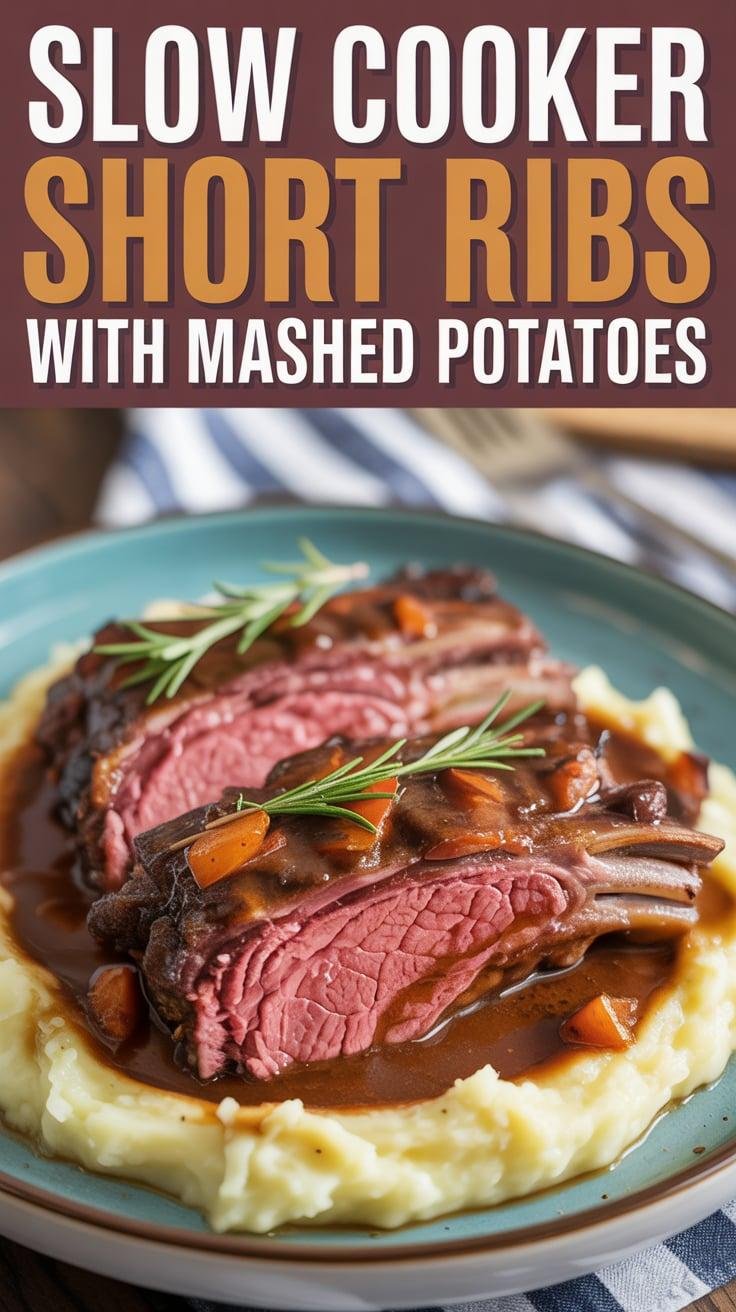 Slow Cooker Short Ribs with Mashed Potatoes