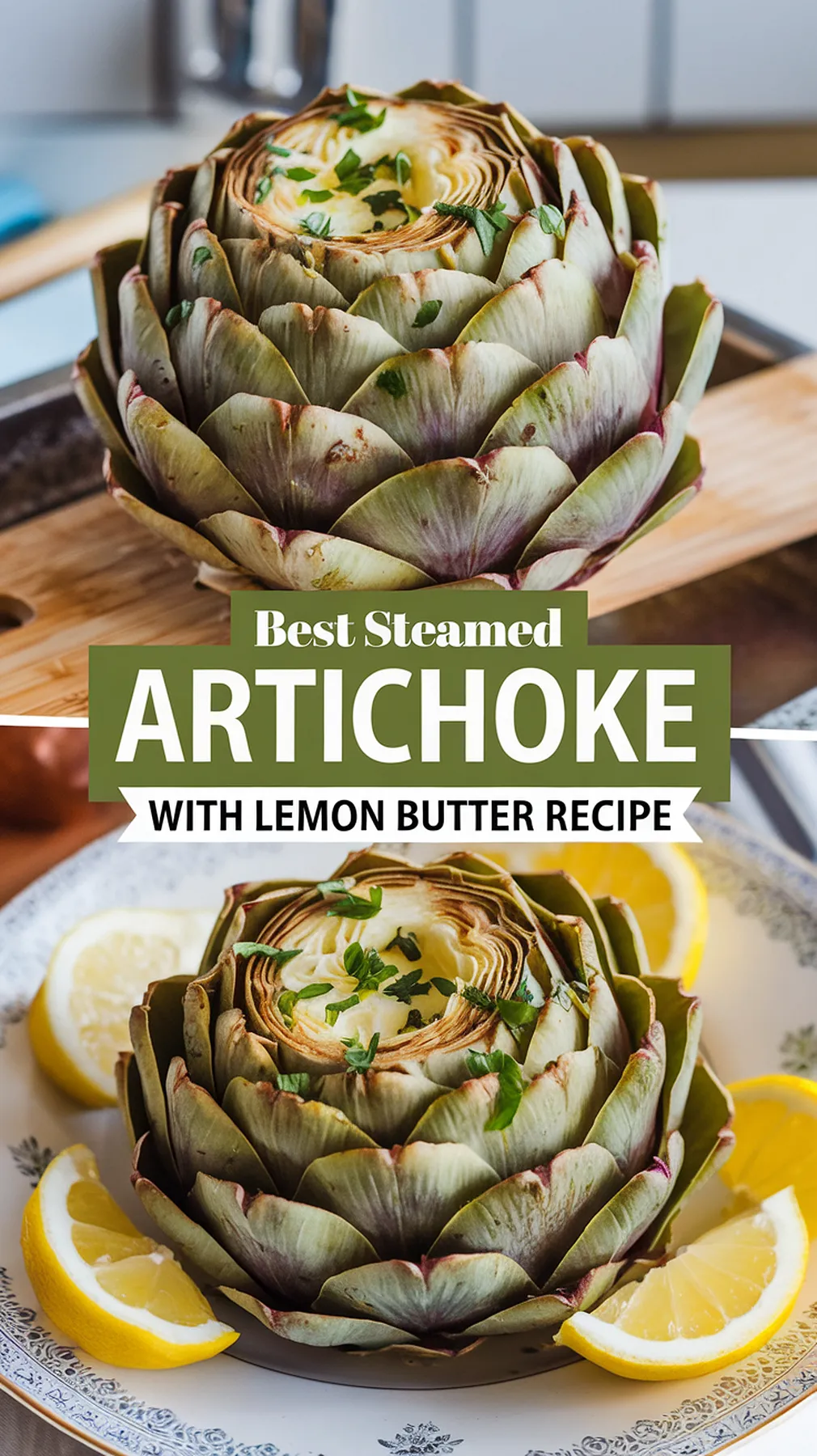 Steamed Artichoke with Lemon Butter