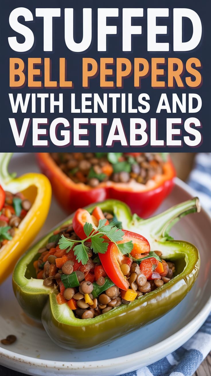 Stuffed Bell Peppers with Lentils and Vegetables