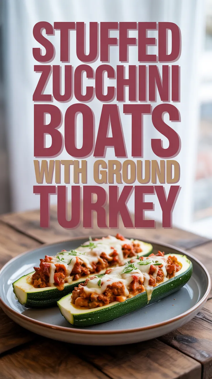 Stuffed Zucchini Boats with Ground Turkey