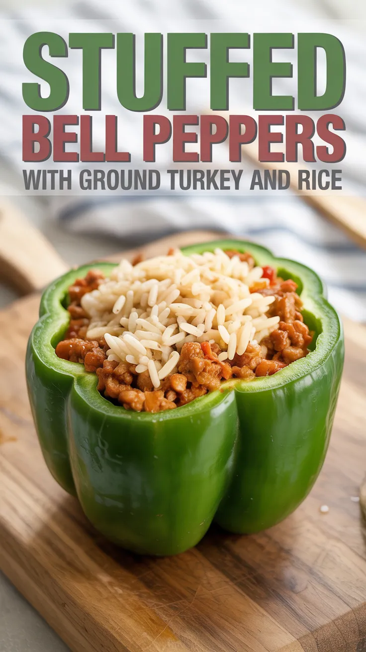 Stuffed Bell Peppers with Ground Turkey and Rice