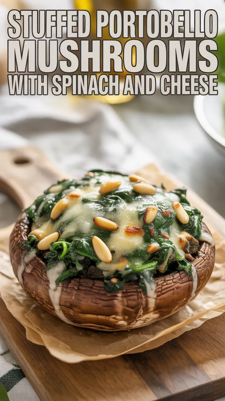 Stuffed Portobello Mushrooms with Spinach and Cheese