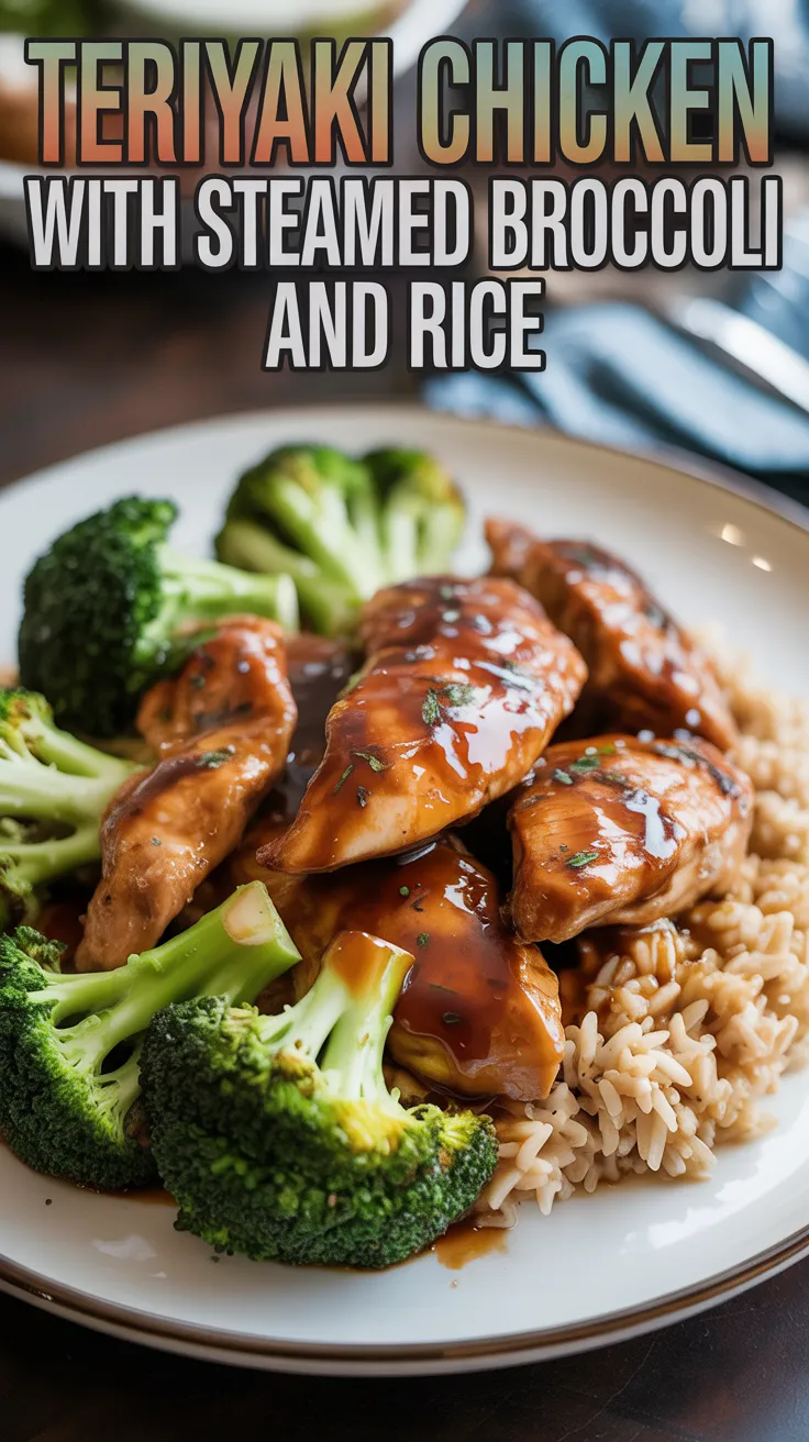 Teriyaki Chicken with Steamed Broccoli and Rice