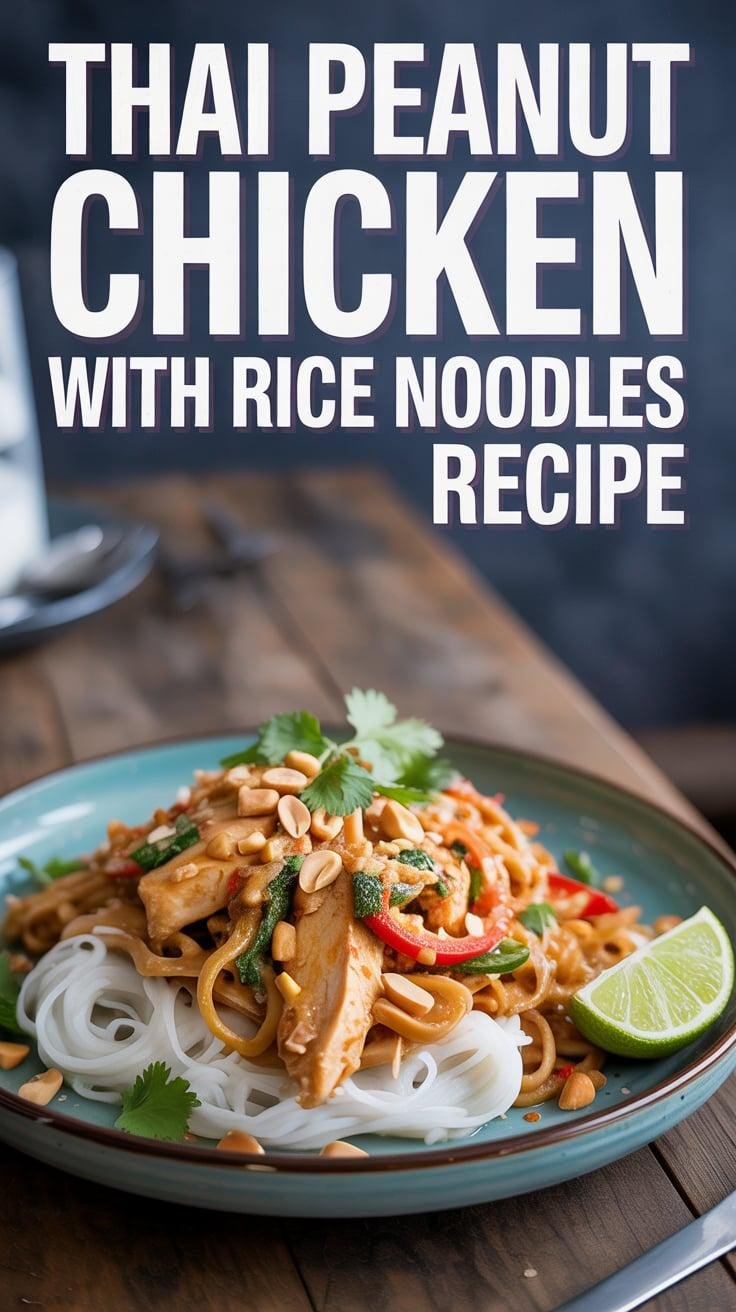Thai Peanut Chicken with Rice Noodles
